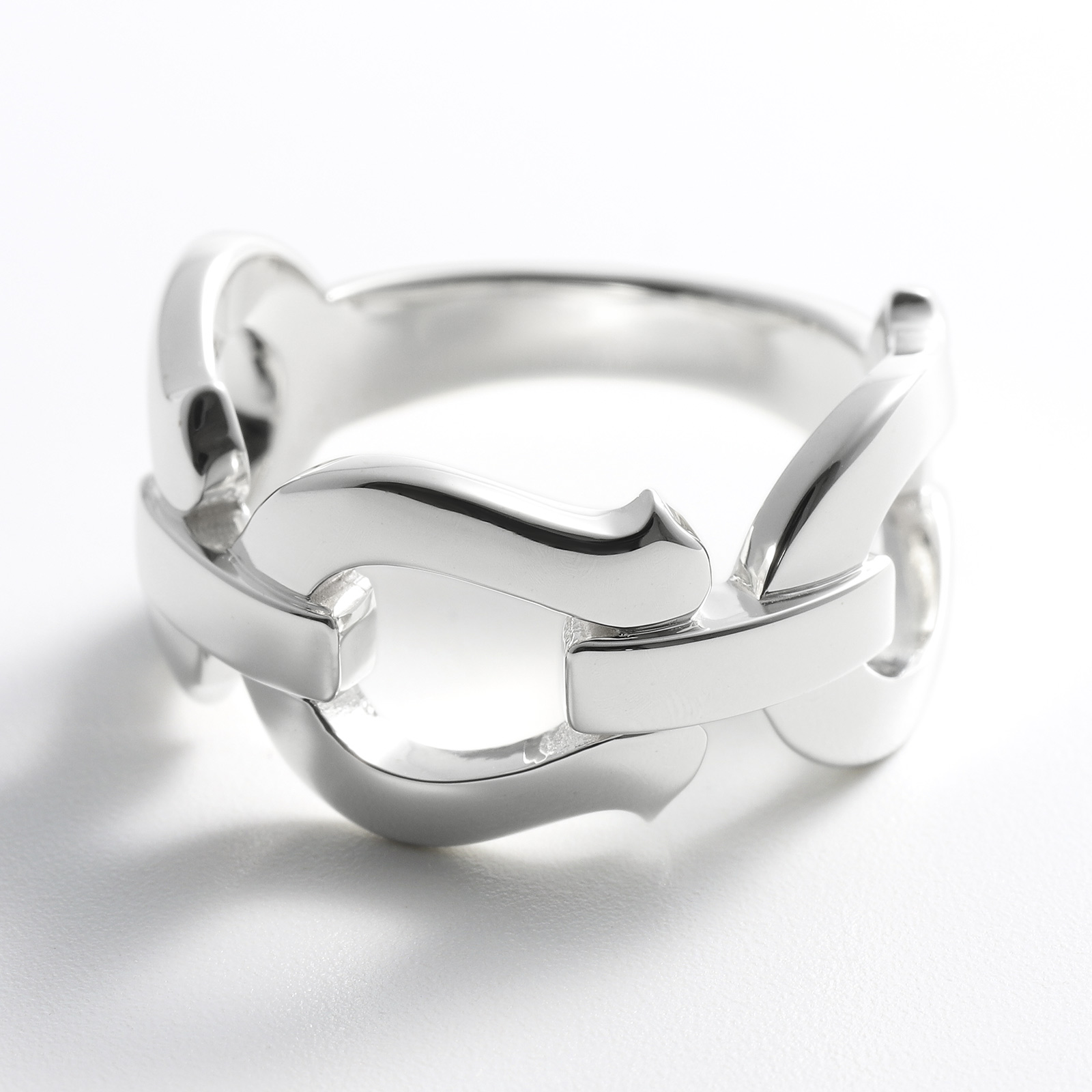 Trinity Horseshoe Link Ring - Silver
