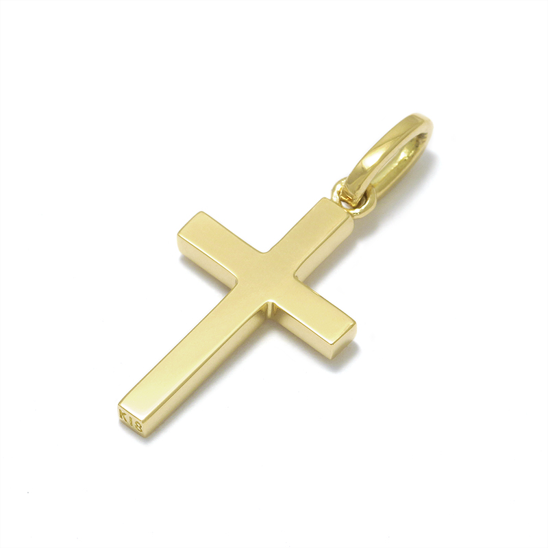 Simple Cross Pendant Small - K18Yellow Gold