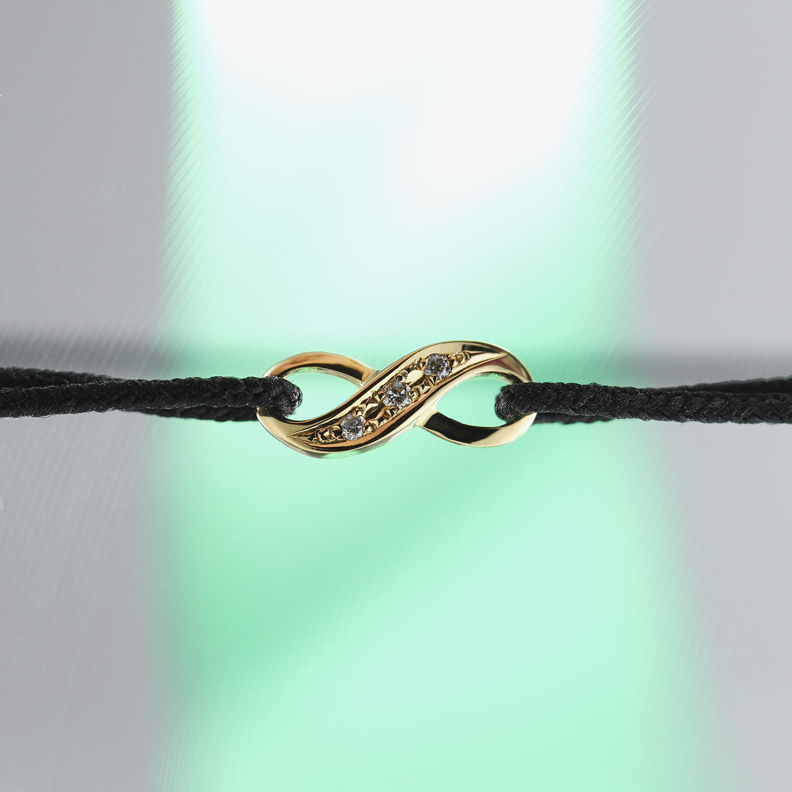 Infinity HOPE Cord Bracelet - K18Yellow Gold w/Diamond