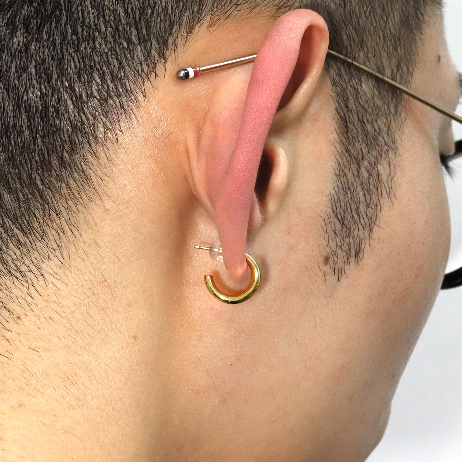 S.LINE HOOP PIERCE - K18Yellow Gold