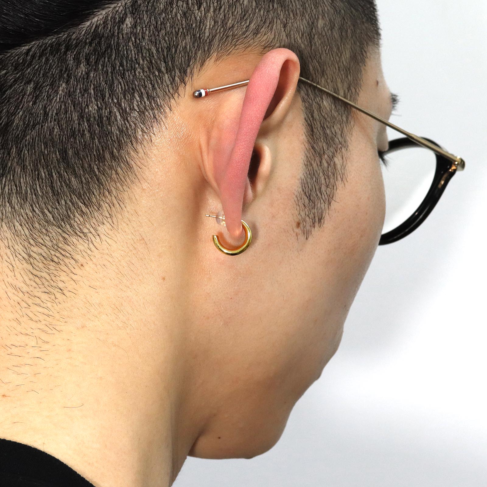 S.LINE HOOP PIERCE - K18Yellow Gold