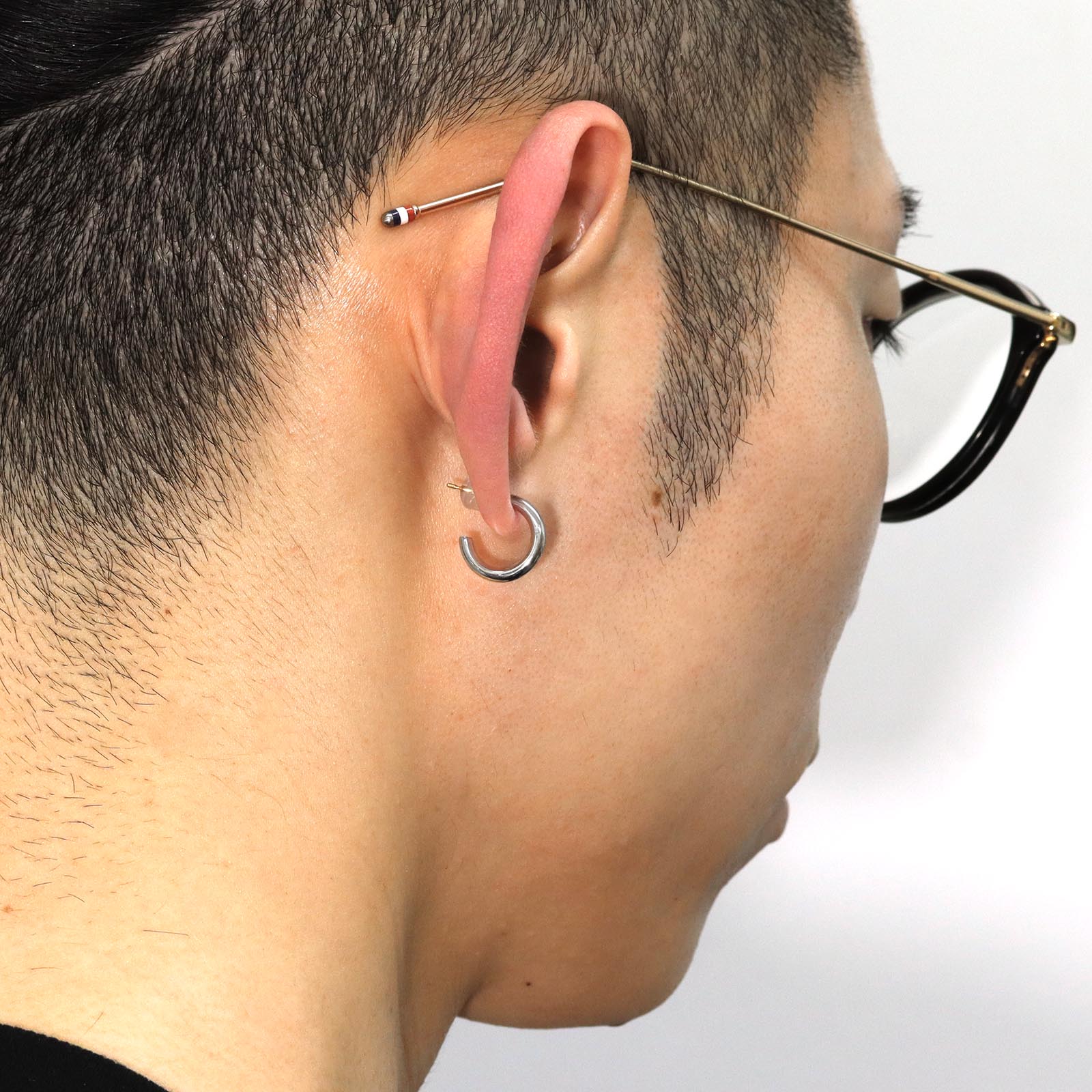 S.LINE HOOP PIERCE - Silver