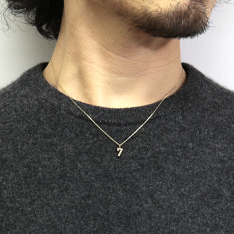 GARDEL（ガーデル） NUMBER NECKLACE - K18Yellow Gold w/Diamond ...