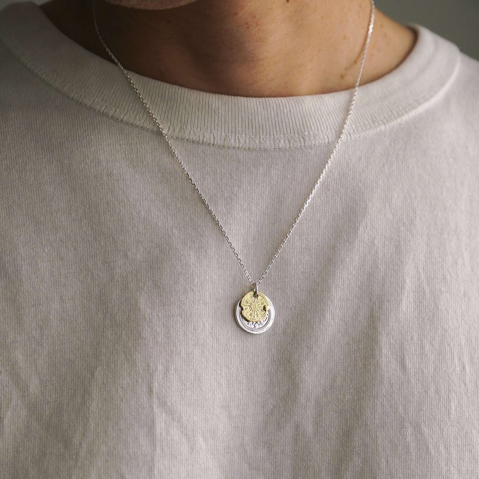 B.C Coin Necklace / Hope Sun - Silver×K18Yellow Gold