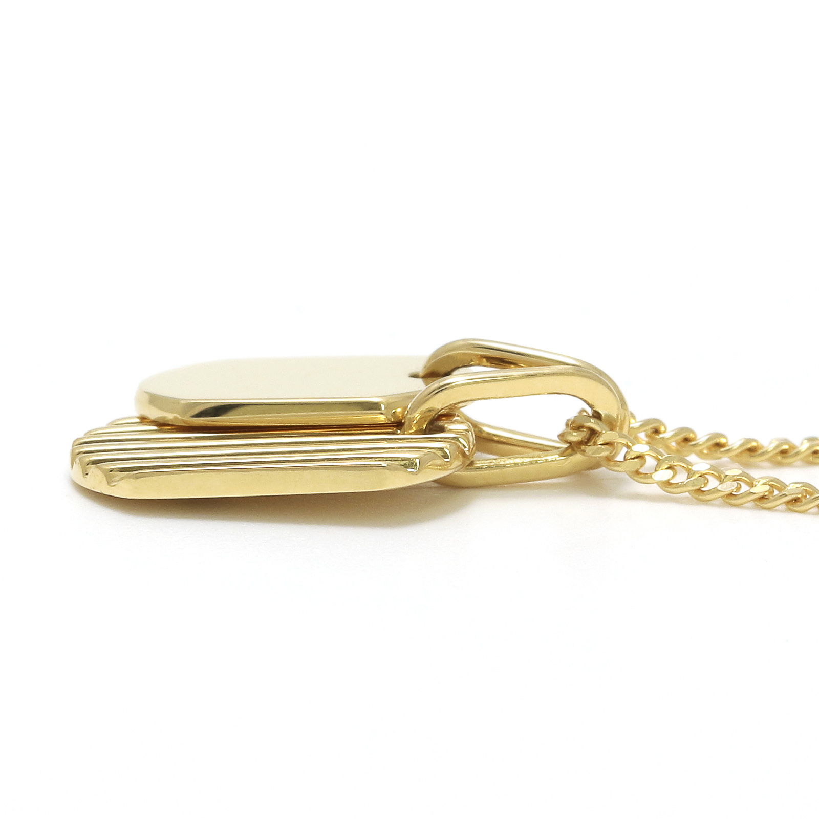 Small Dog Tag Necklace - K18Yellow Gold