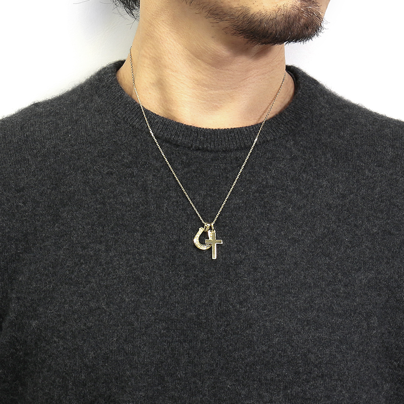 Large Horseshoe Pendant + Simple Cross Medium Set Necklace ...