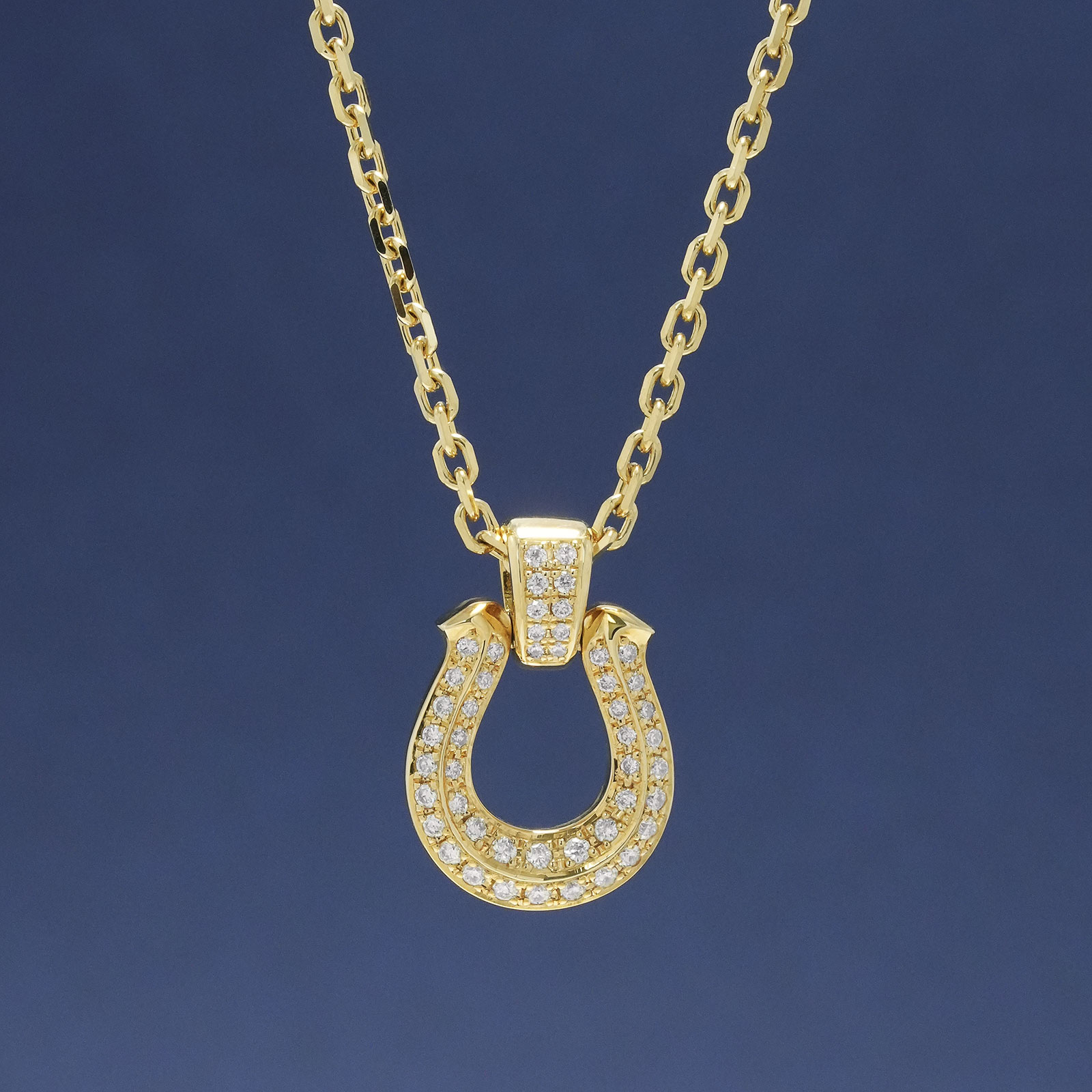 Horseshoe XL Pendant Premium - K18Yellow Gold w/Diamond