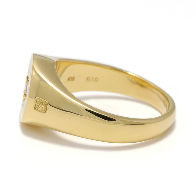 Oval Signature Ring - K18Yellow Gold w/Diamond（オーバルシグネチャーリング - K18イエローゴールド  w/ダイヤモンド）　SYMPATHY OF SOUL（シンパシーオブソウル）