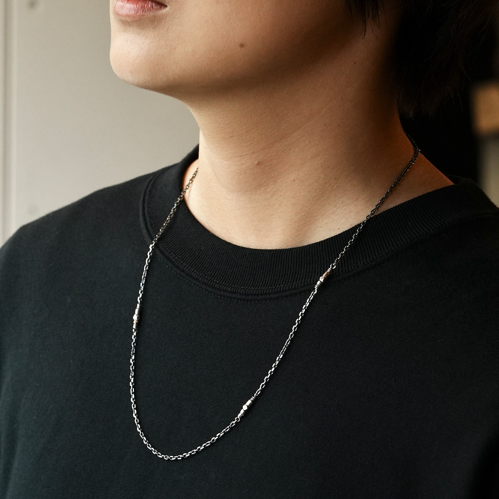 MOKUME Slice Beads Chain Necklace