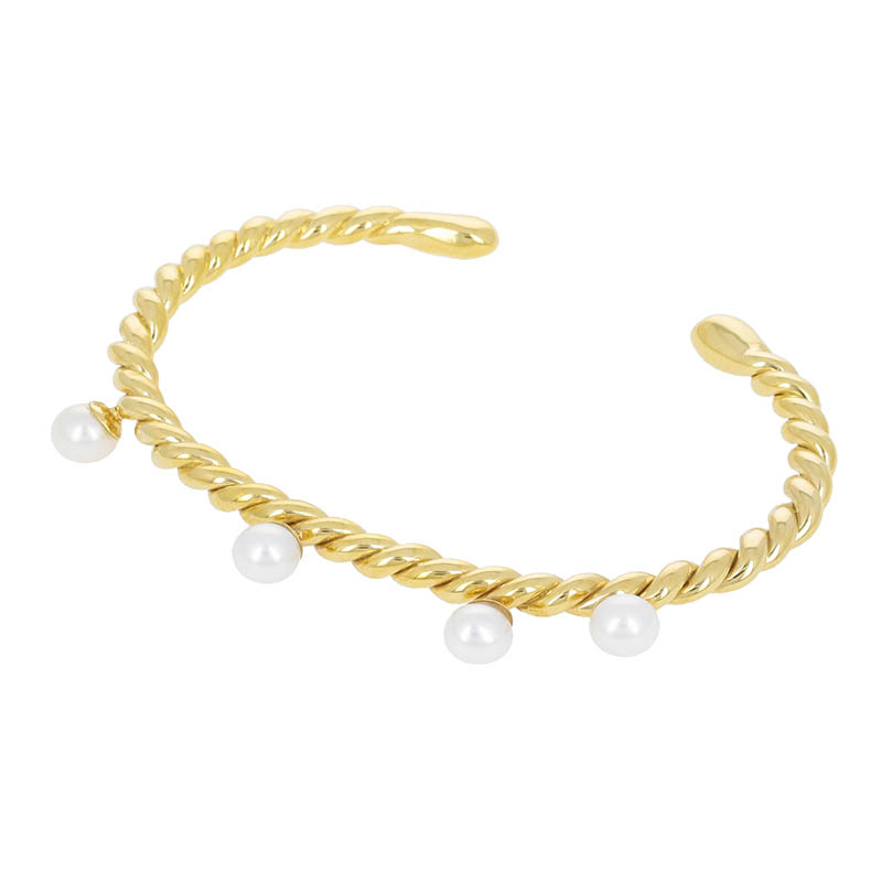 Twist Bangle w/Pearl