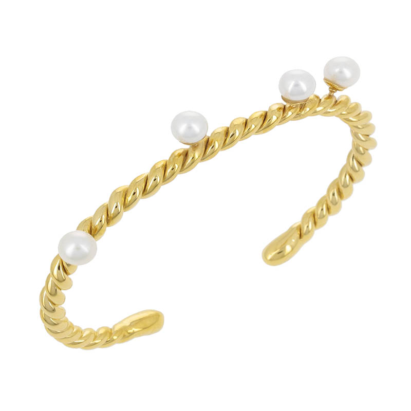 Twist Bangle w/Pearl