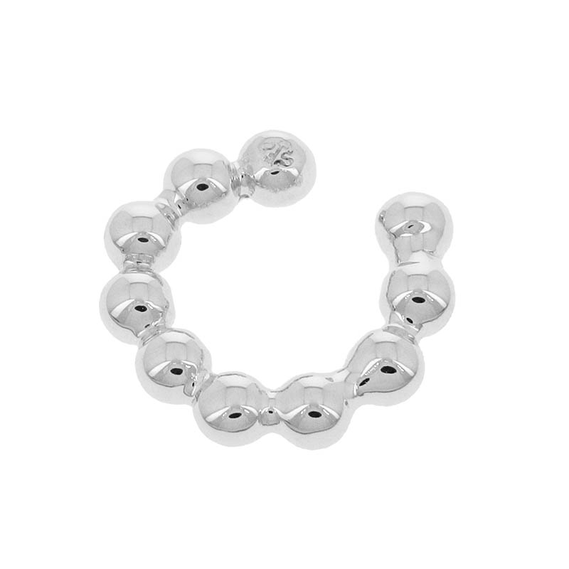 Bubble Link Ear Cuff Small - Silver