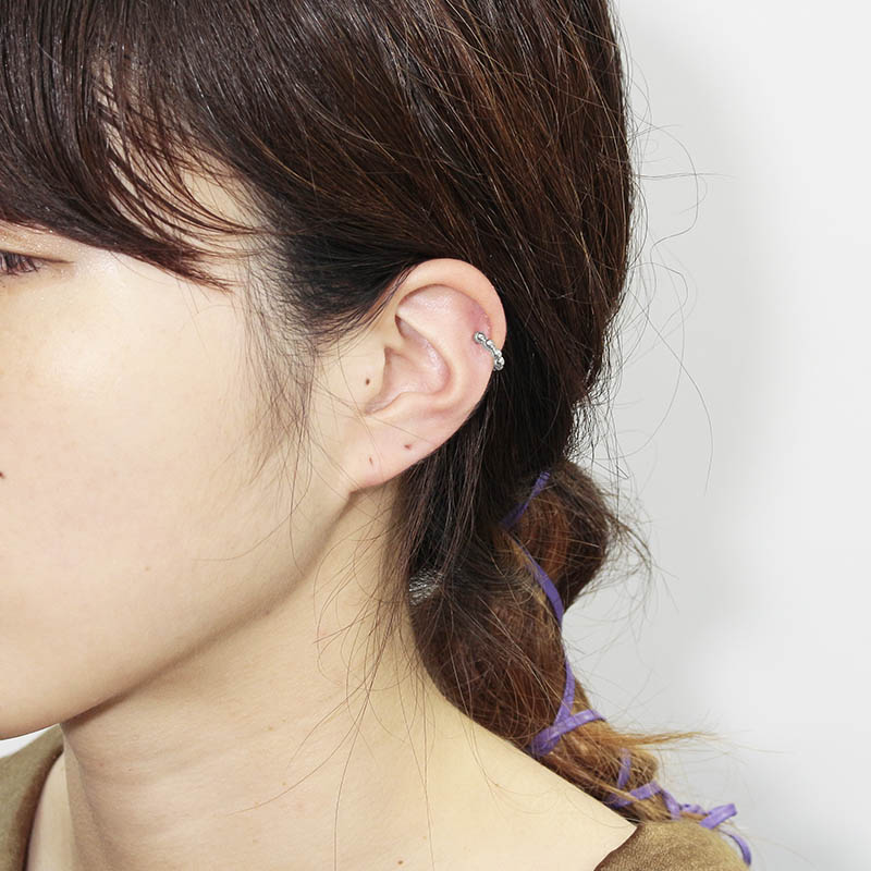 Bubble Link Ear Cuff Small - Silver